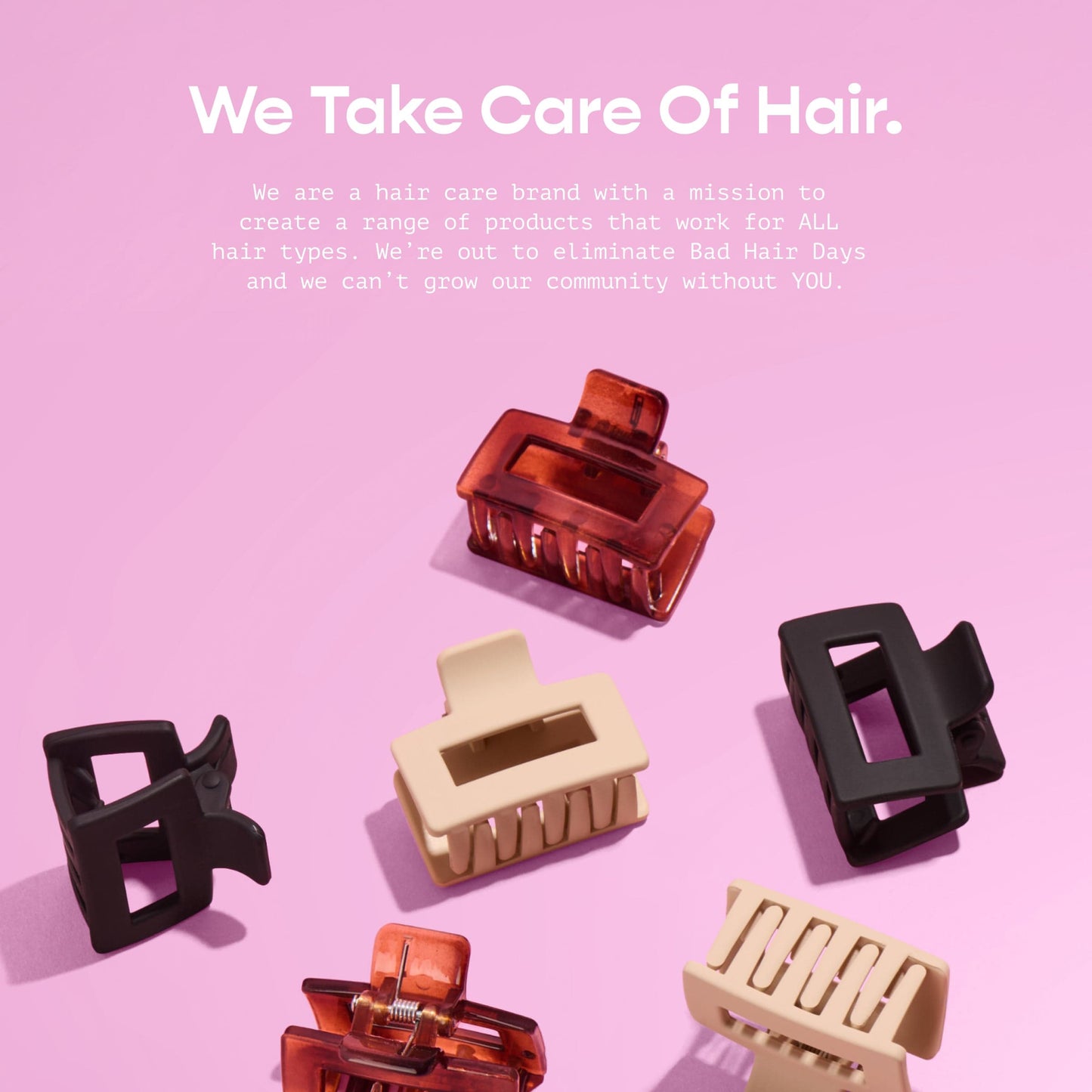 Locked In Small Rectangle Claw Clips For Fine or Thinner Hair