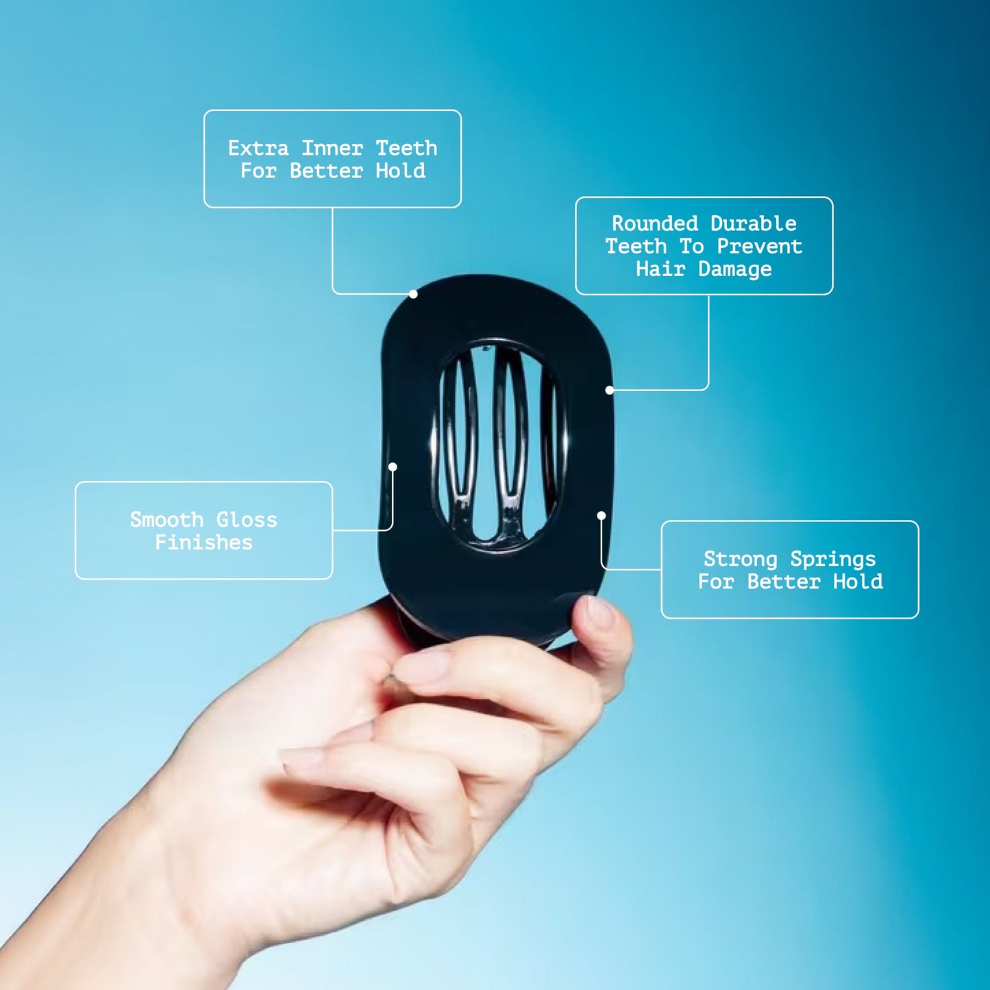 Lay Flat Claw Clip Duo - Black & Cream