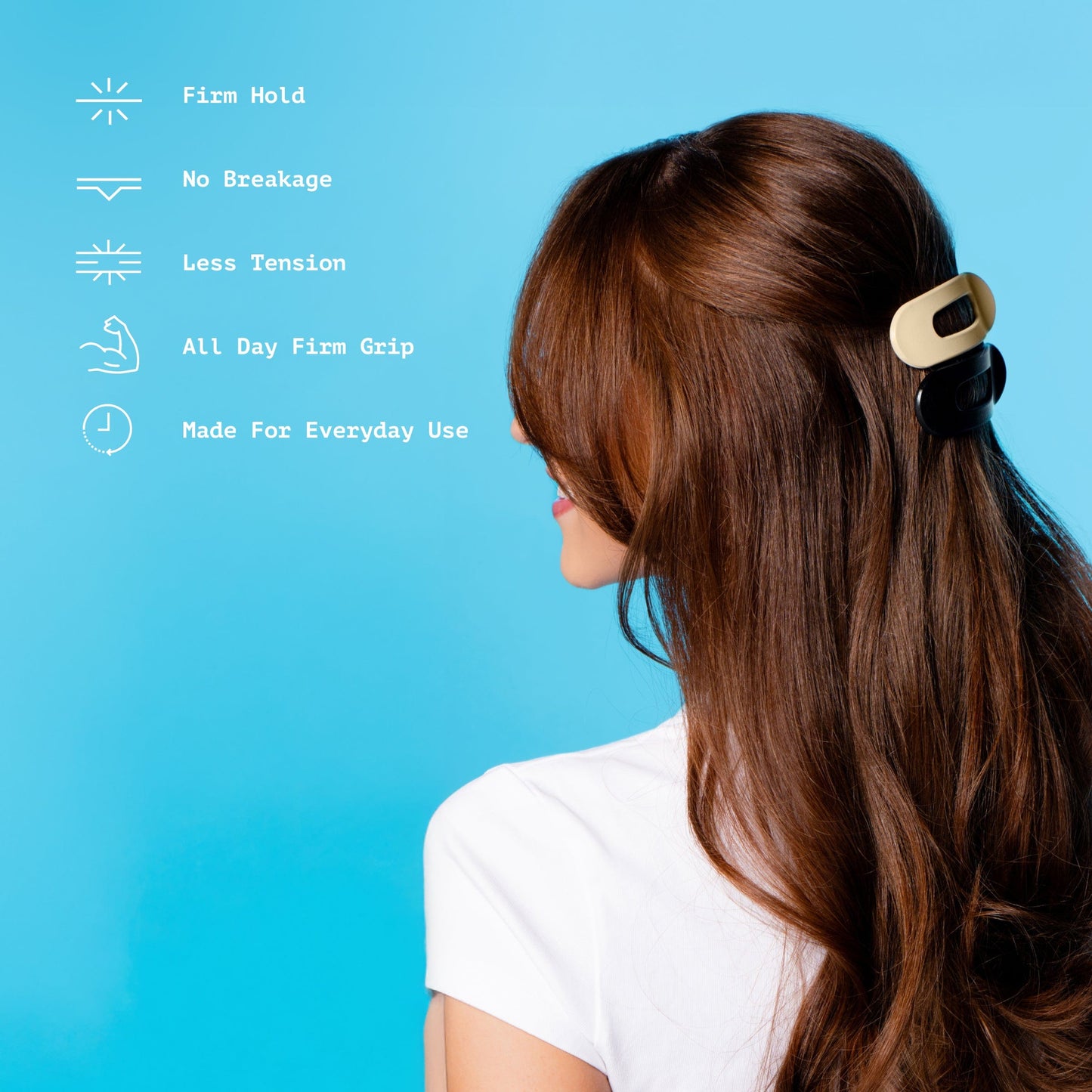 Slim Lay Flat Claw Clip Duo - Black & Cream