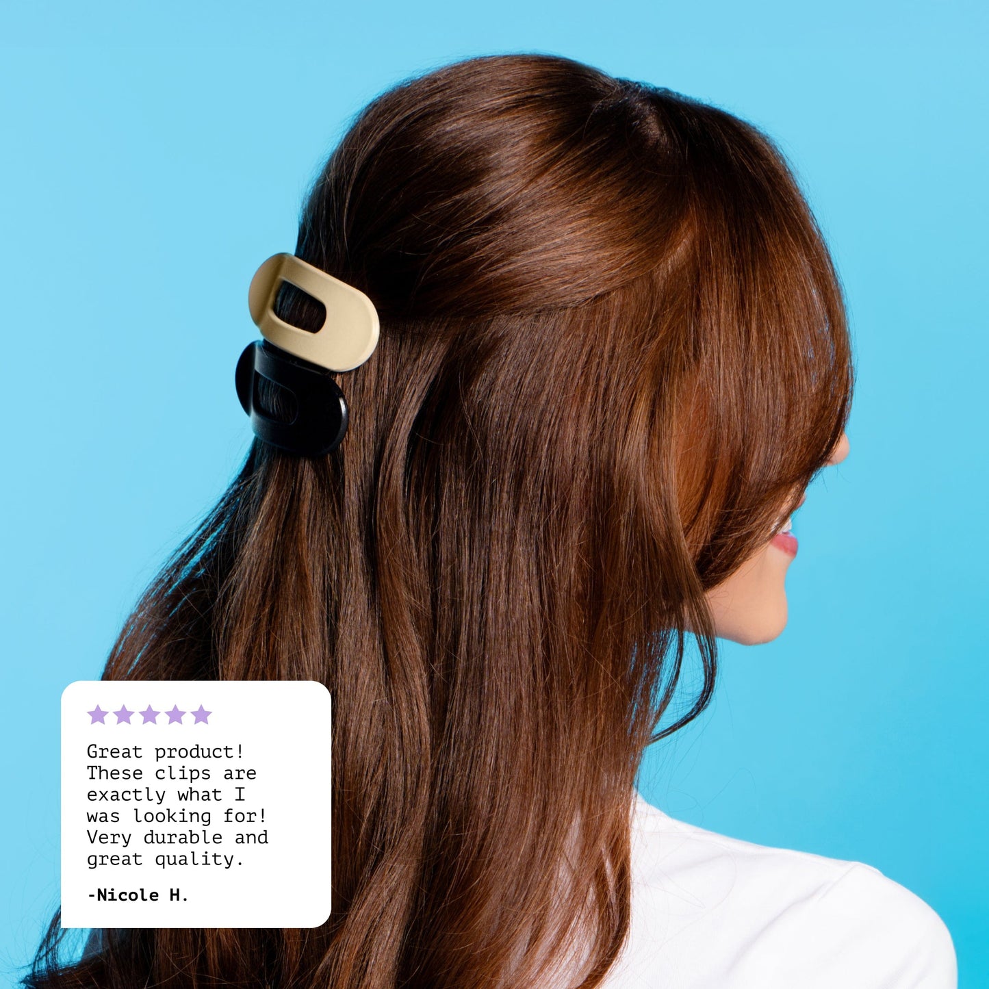 Slim Lay Flat Claw Clip Duo - Black & Cream