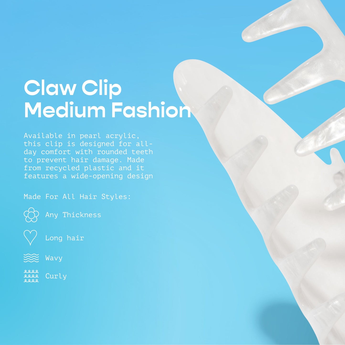 Fashion Claw Clip - Pearl Acrylic