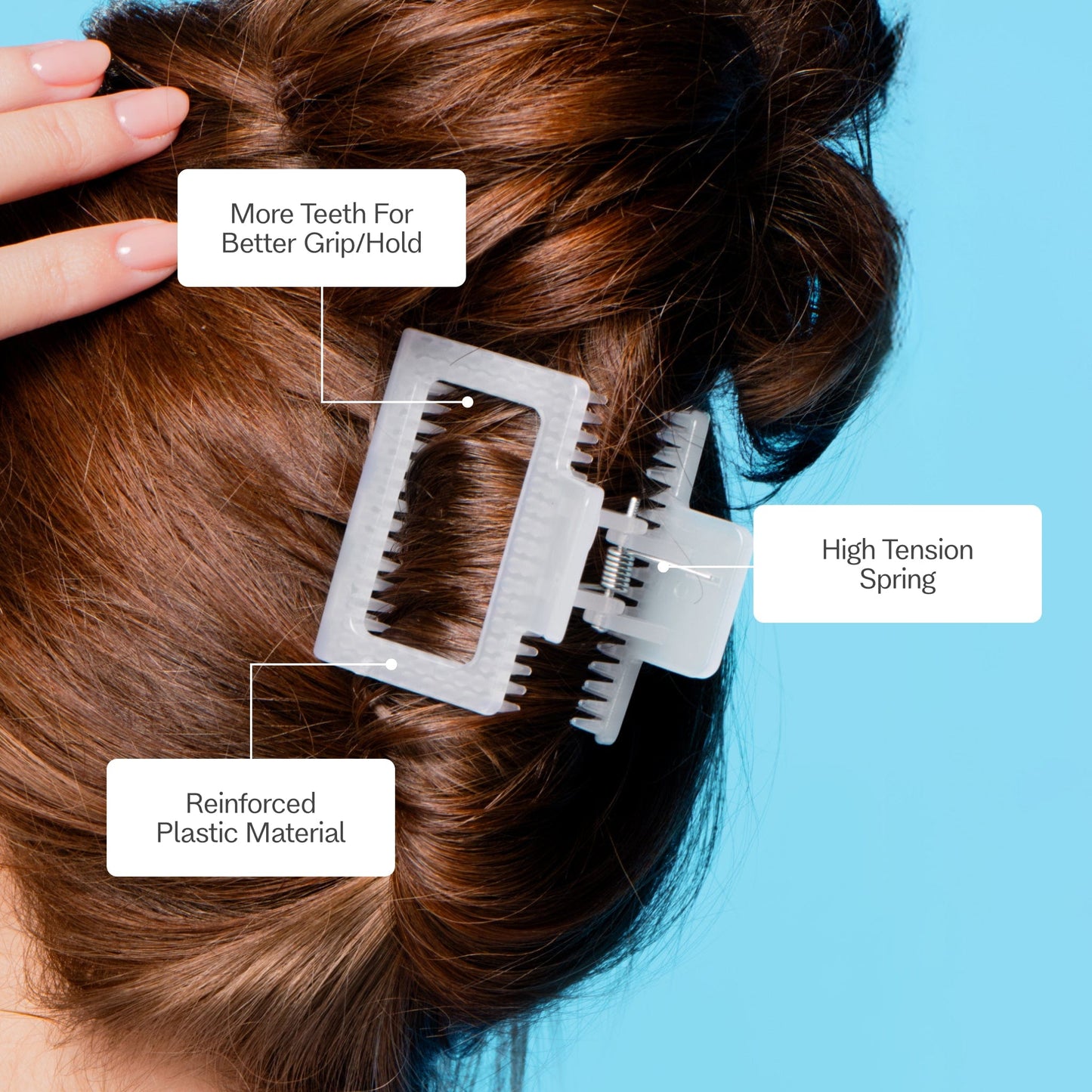 Square Extra Grip Claw Clip Duo - Medium Hair