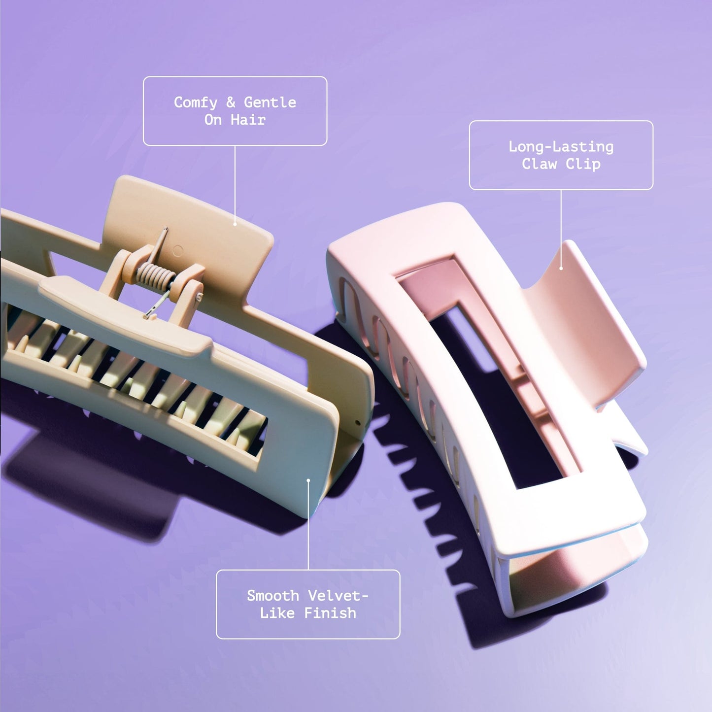 Rectangle Claw Clip Duo - Thick Hair