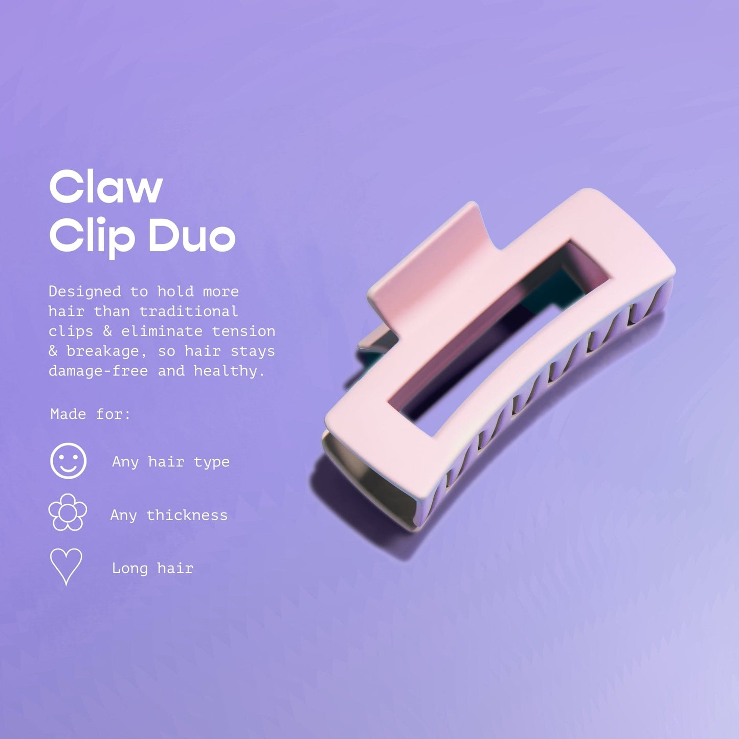 Rectangle Claw Clip Duo - Thick Hair