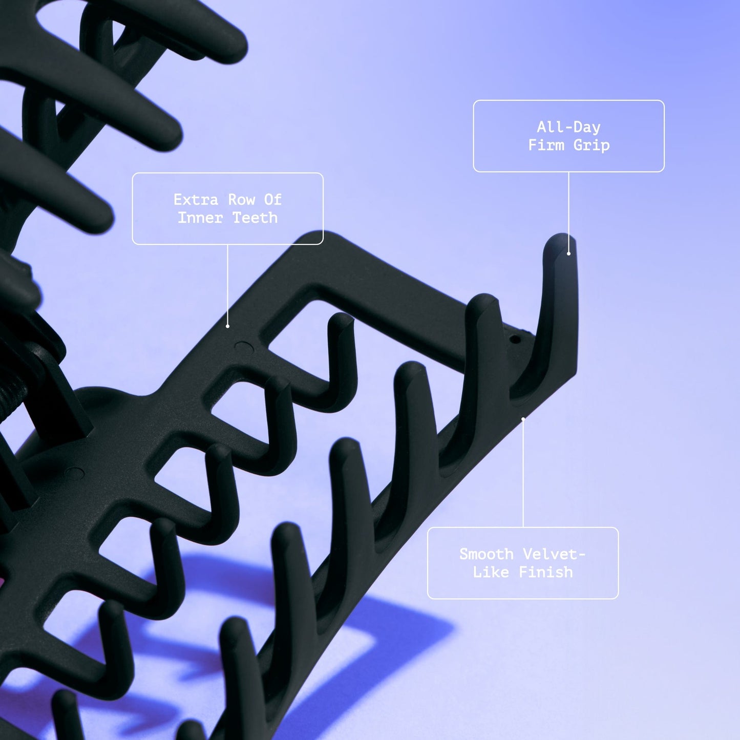 Rectangle Double Teeth Claw Clip Duo