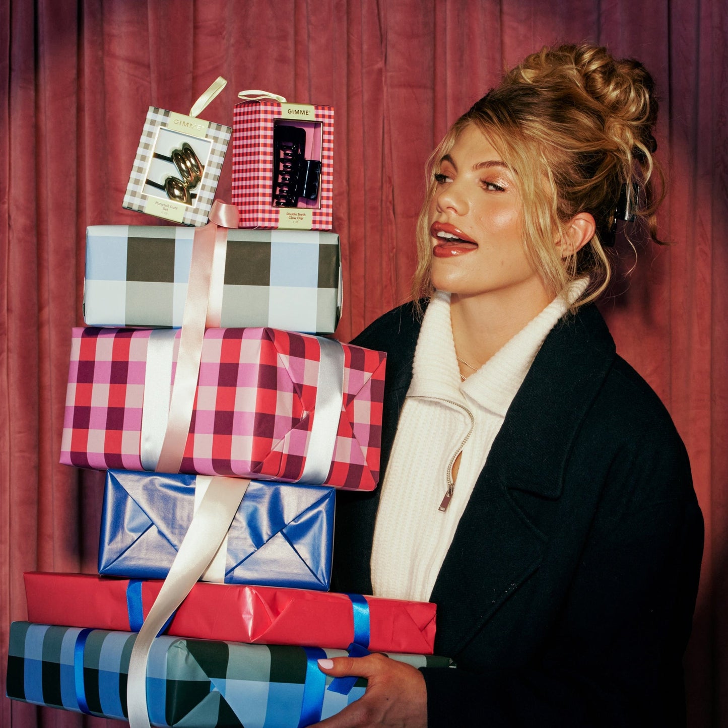 Double Teeth Claw Clip in Mountain Blue