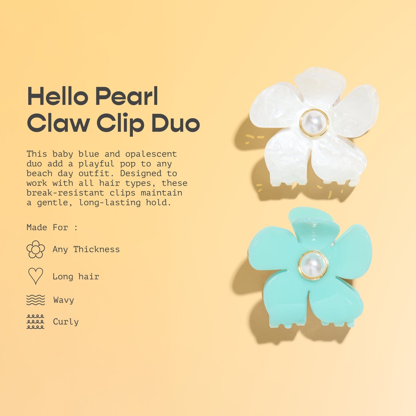 Hello Pearl Claw Clip Duo