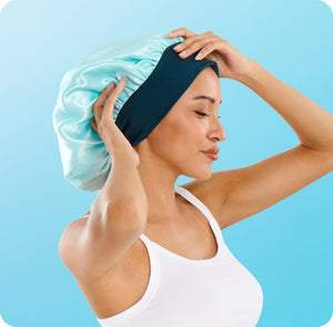 Sweet Dreams Satin Sleep Bonnet for Medium Hair - 1 Count, Soft Blue