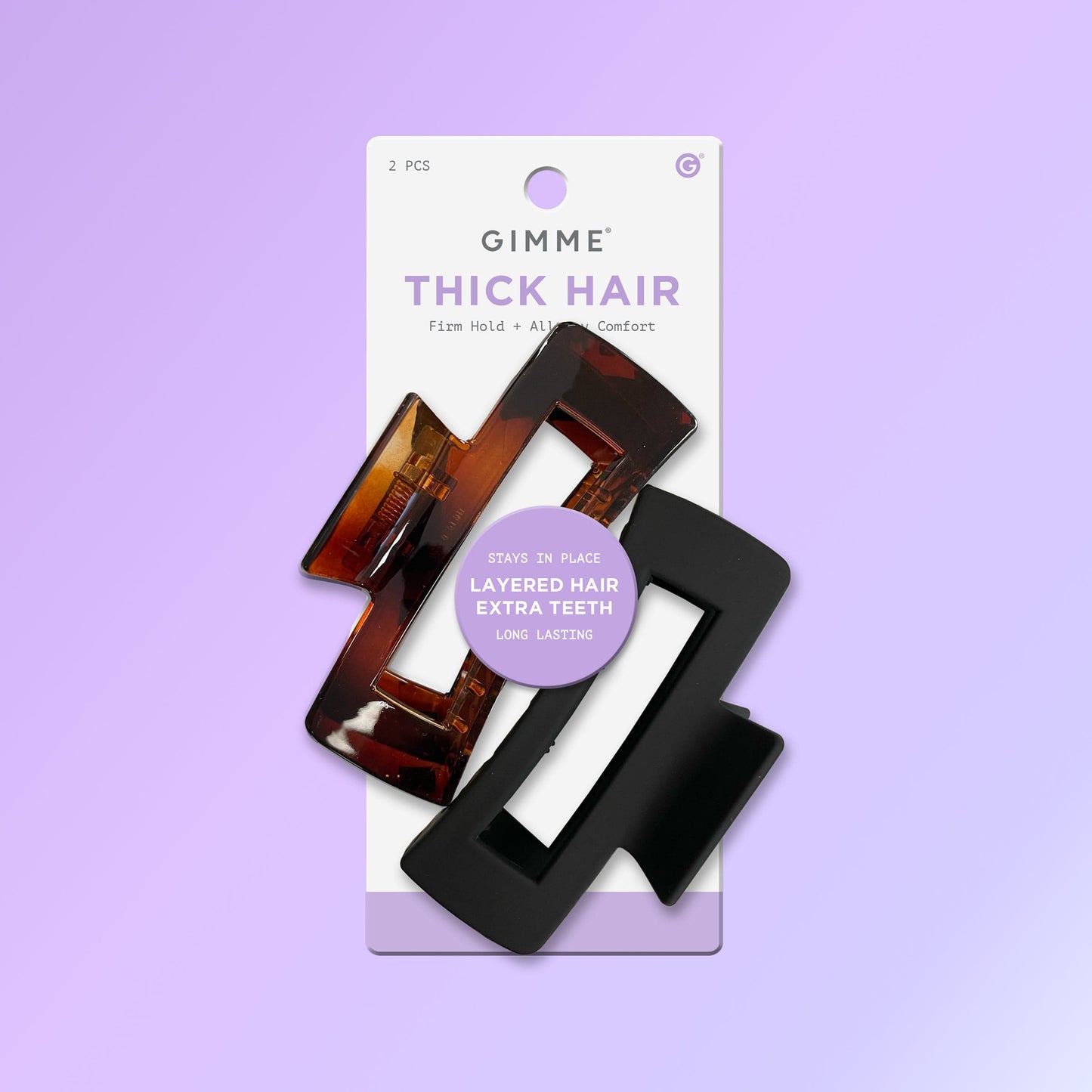 Rectangle Claw Clip Duo - Thick Hair