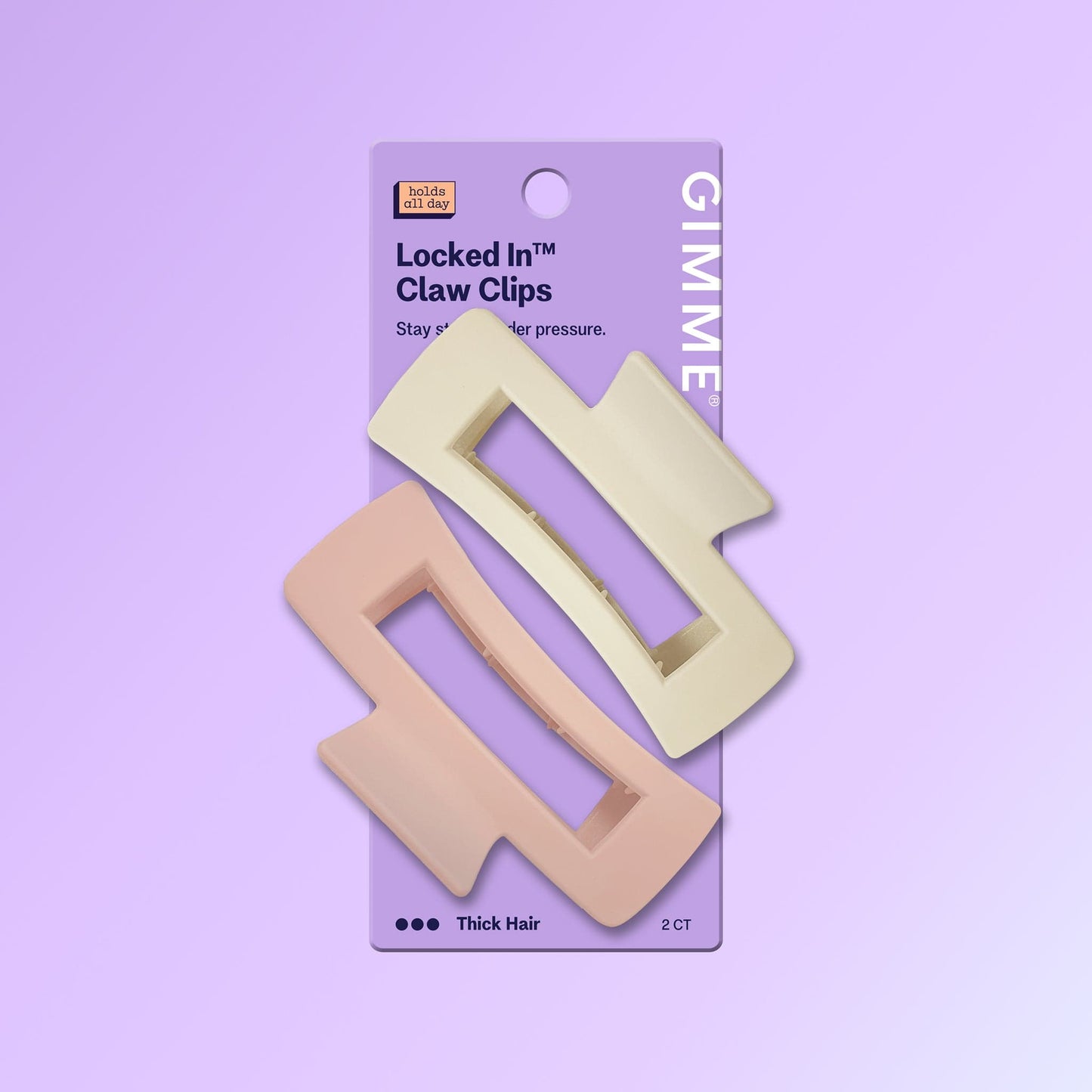 Locked In Rectangle Claw Clips For Thick or Curly Hair