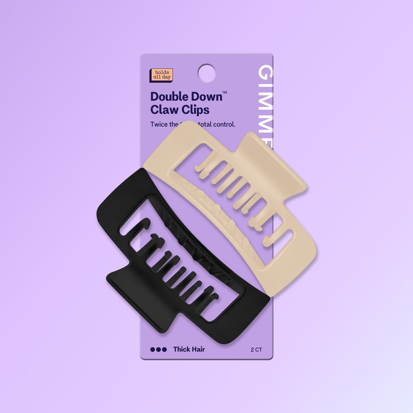 Rectangle Double Teeth Claw Clip Duo