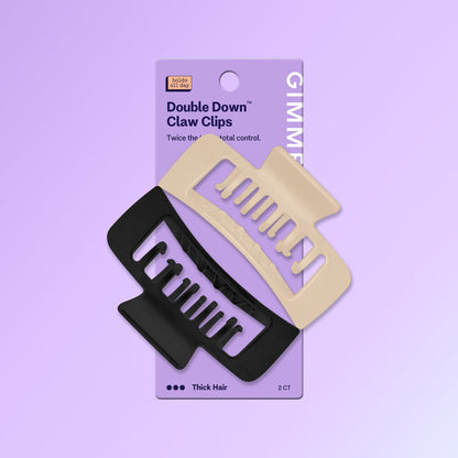 Rectangle Double Teeth Claw Clip Duo