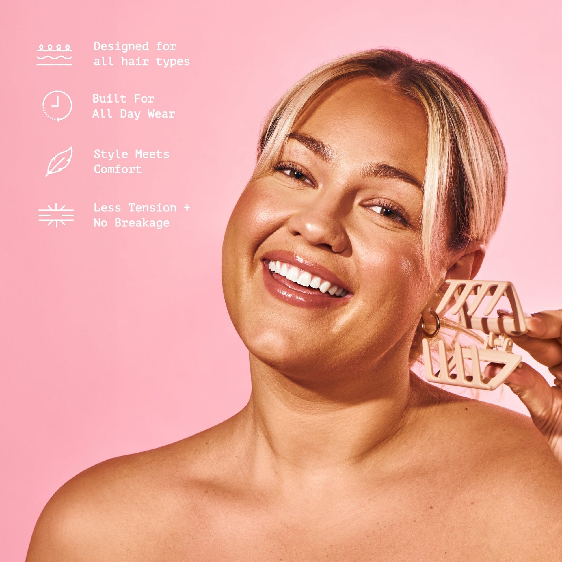 Locked In Square Claw Clips For Fine or Thinner Hair - Tortoise & Tan by Gimme Beauty