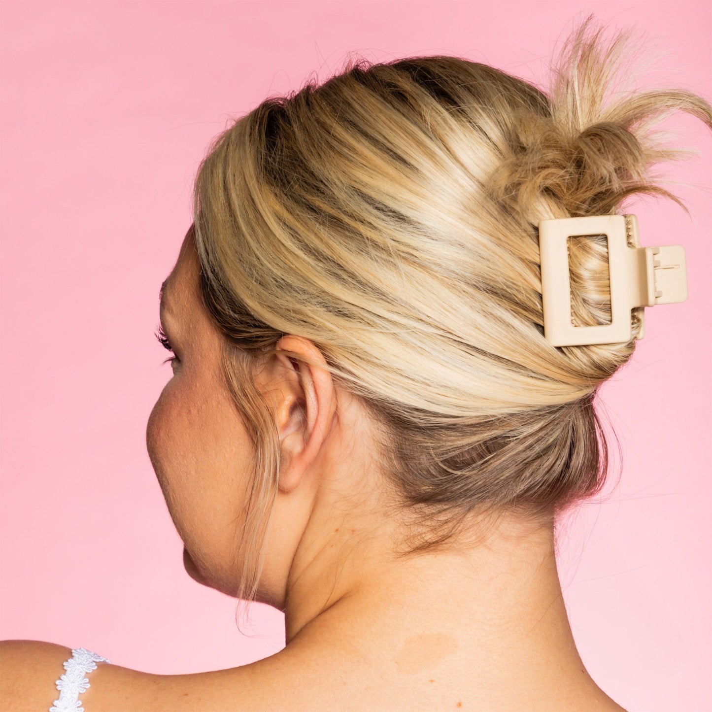 Locked In Square Claw Clips For Fine or Thinner Hair - Tortoise & Tan