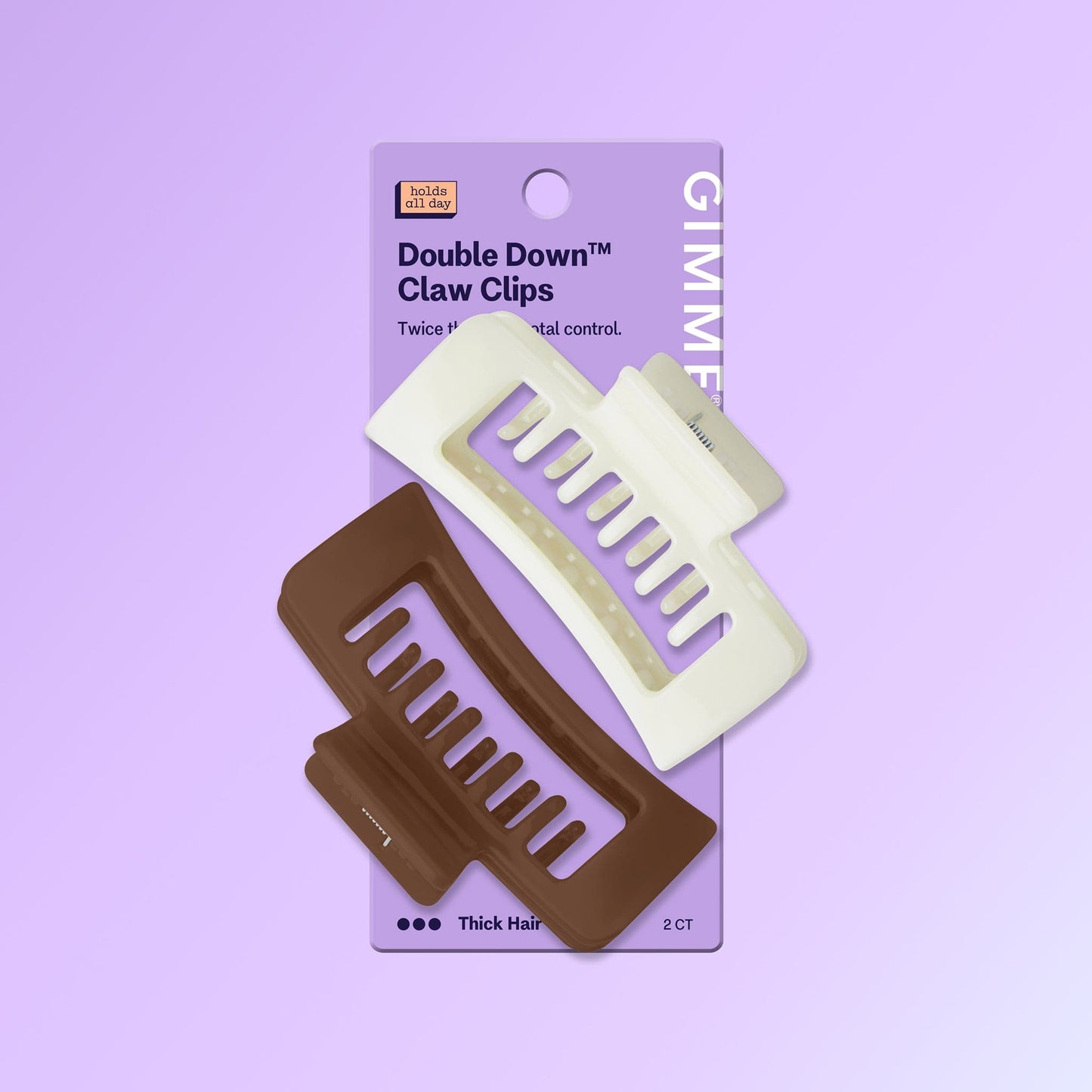 Rectangle Double Teeth Claw Clip Duo