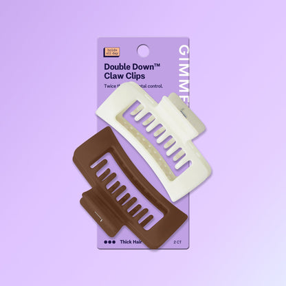 Rectangle Double Teeth Claw Clip Duo