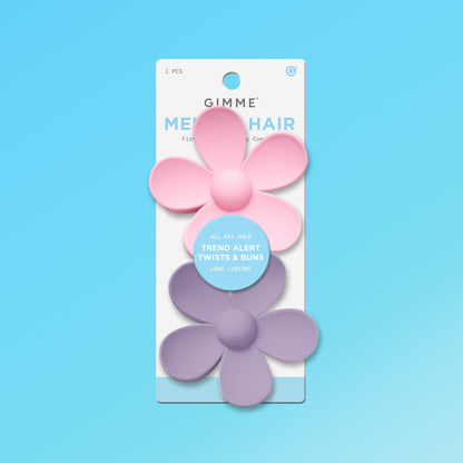 Daisy Claw Clip Duo - Pink & Purple