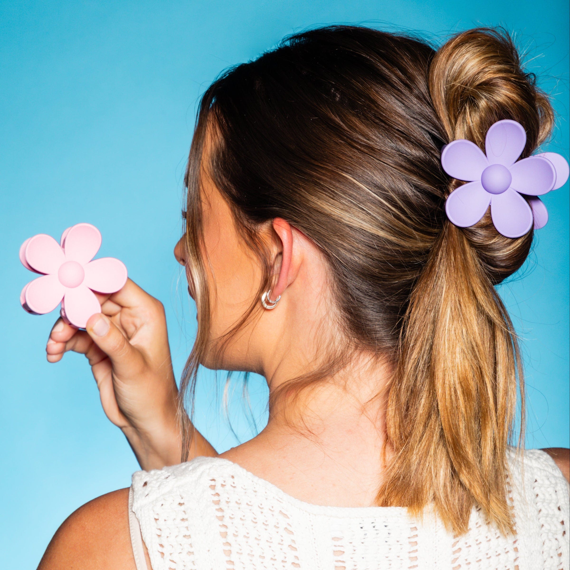 Daisy Claw Clip Duo - Pink & Purple – GIMME Beauty