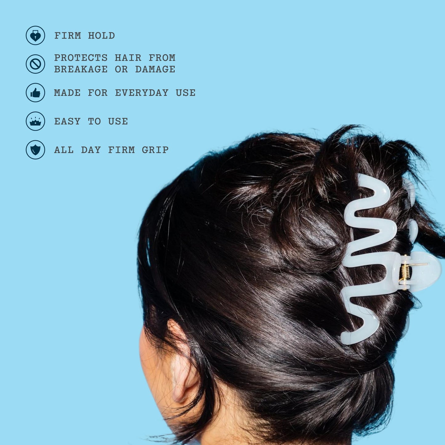 Squiggle Claw Clip Duo - White & Pink