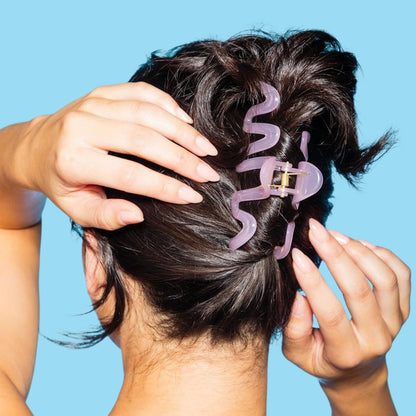 Squiggle Claw Clip Duo - White & Pink