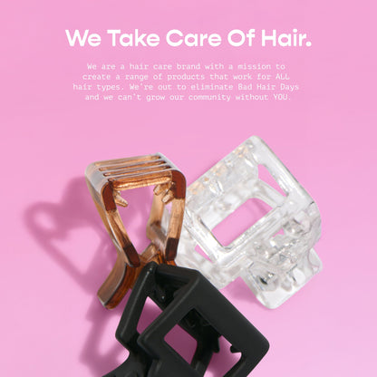 Gimme Beauty Mini Square Claw Clip for Fine Hair, Bangs & Styling, Assorted Colors, 12 Count