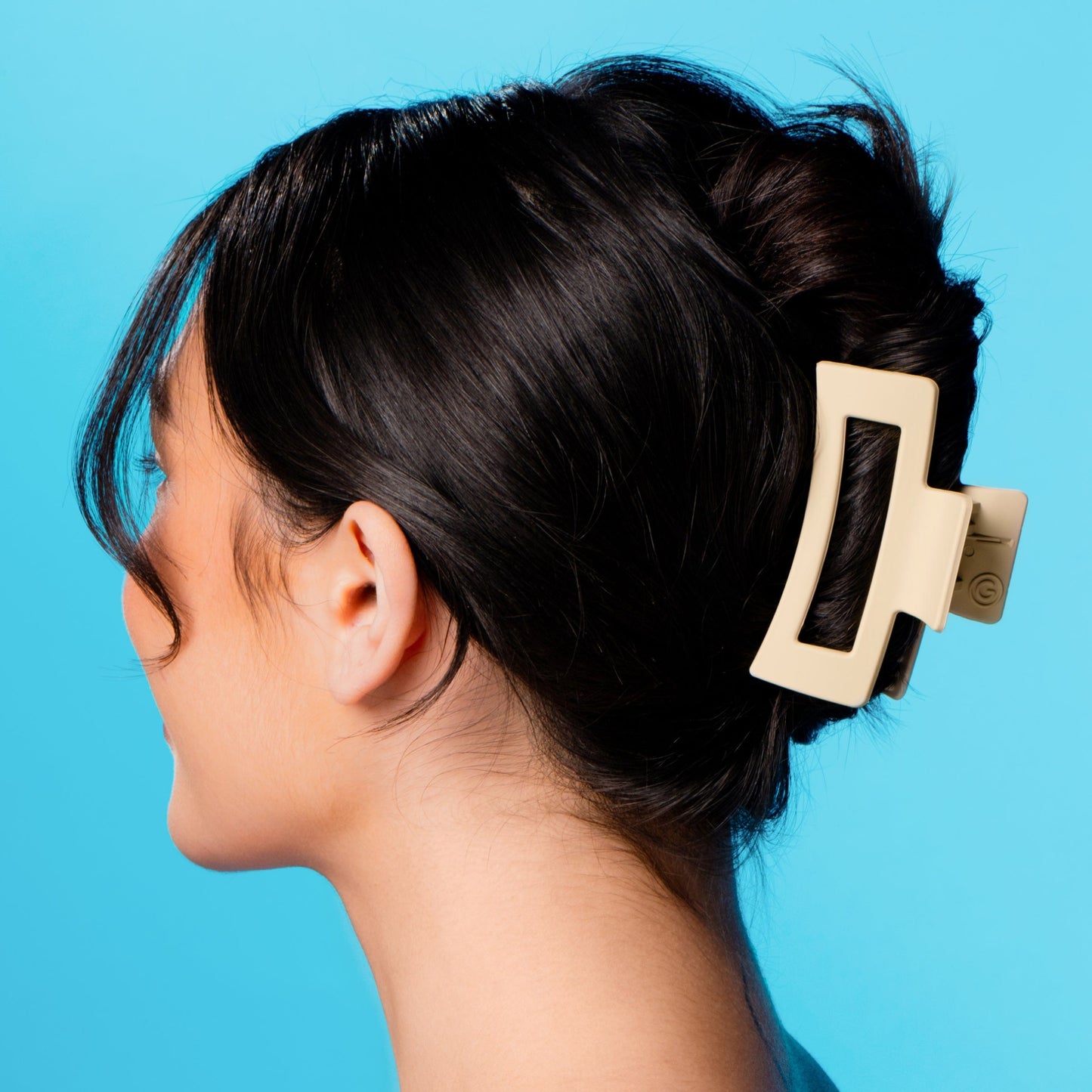 Gimme Beauty Rectangle Claw Clip for Medium Hair, Twists & Buns, Jade/Cream, 2 Count