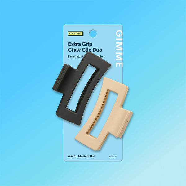 Grip + Go Rectangle Claw Clips For Most Hair Types