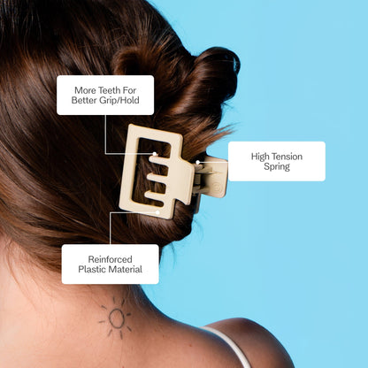 Square Double Teeth Claw Clip Duo