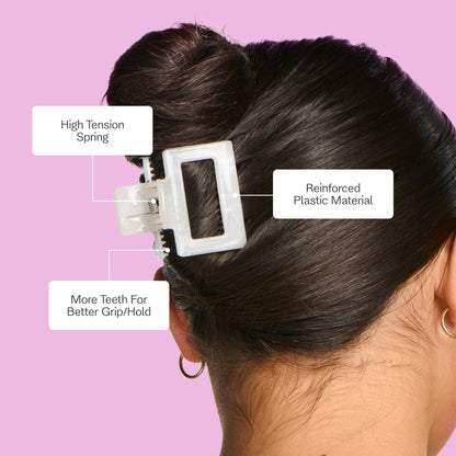 Square Extra Grip Claw Clip Duo- Fine Hair