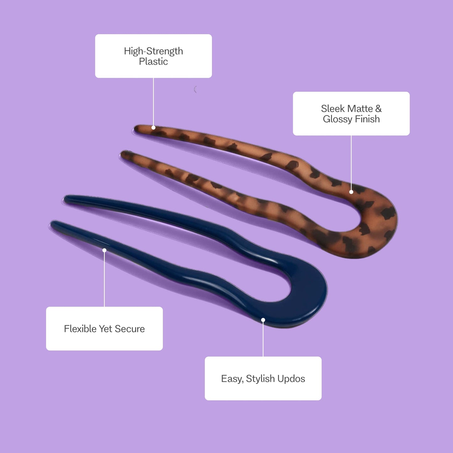 Twist French Pin Duo - Navy & Tortoise