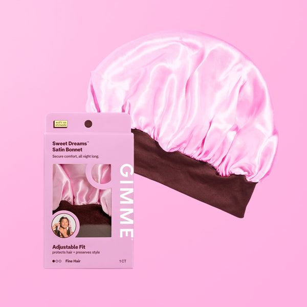 Sweet Dreams Satin Sleep Bonnet For Shorter Hair - Pink