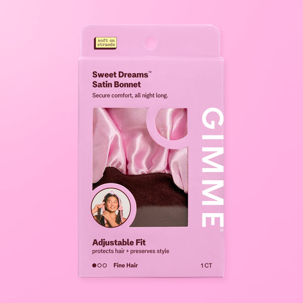 Sweet Dreams Satin Sleep Bonnet For Shorter Hair - Pink