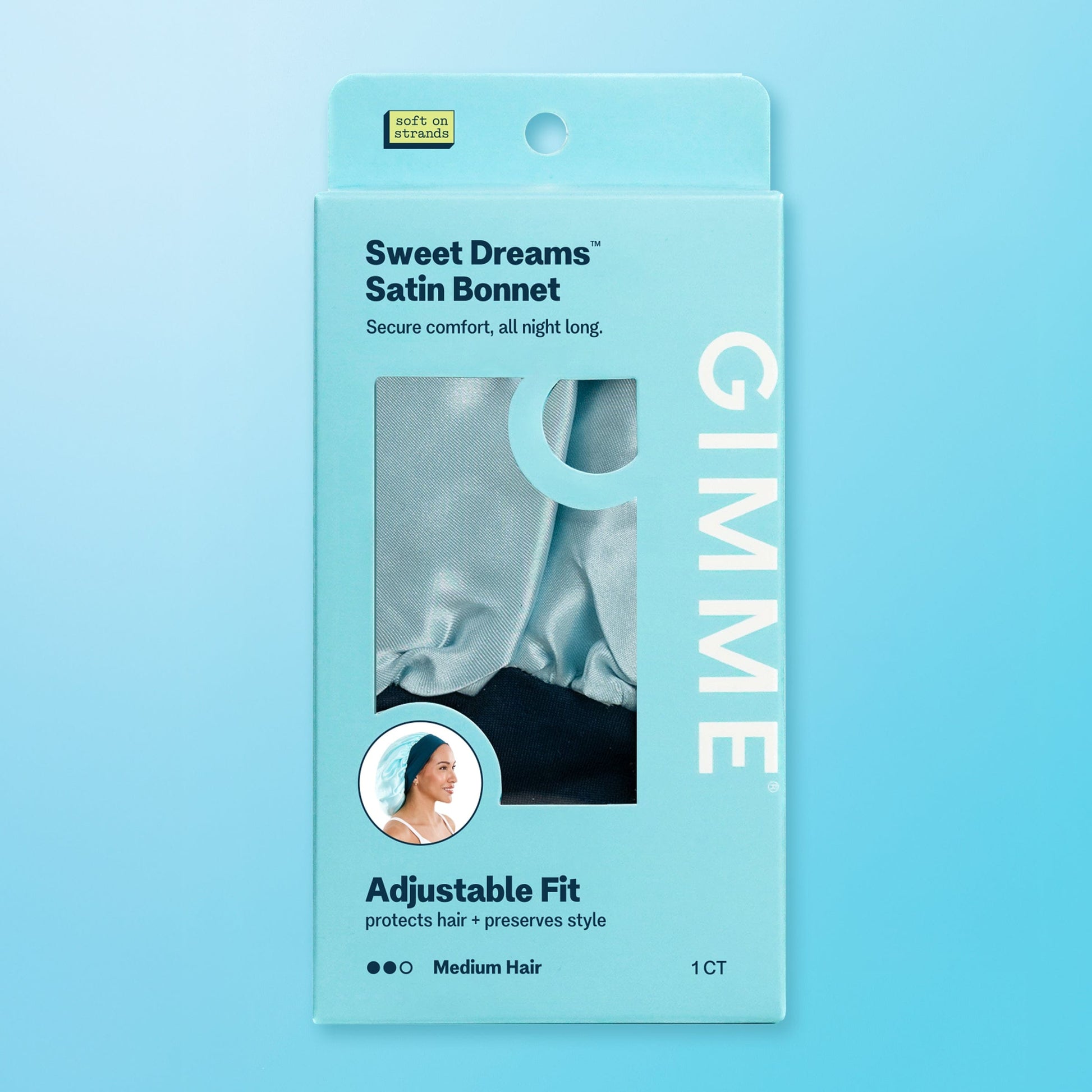 Gimme Gimme Sweet Dreams Satin Sleep Bonnet for Medium Hair - 1 Count, Soft Blue — product image