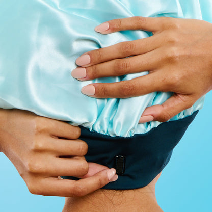 Sweet Dreams Satin Sleep Bonnet for Medium Hair - 1 Count, Soft Blue