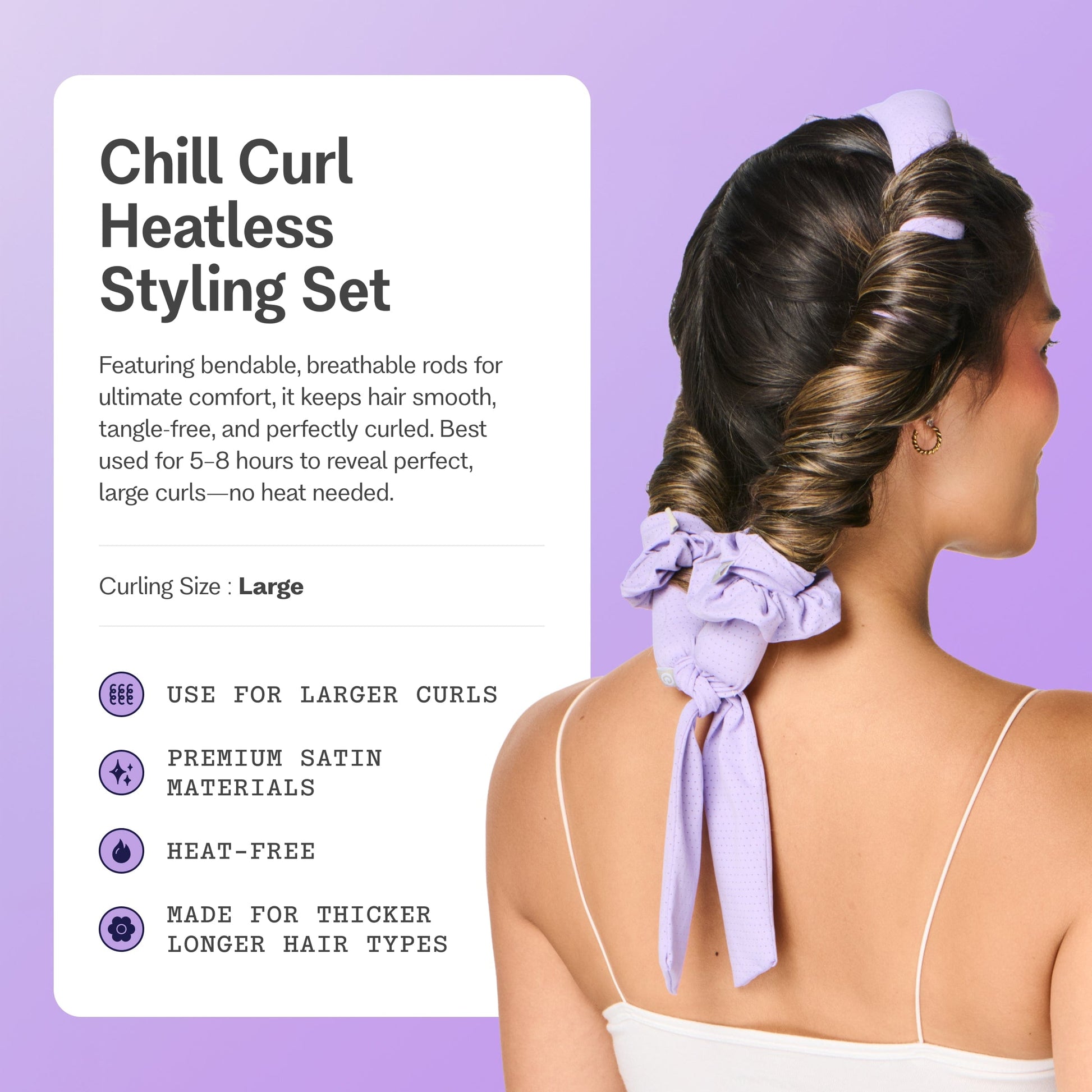 Chill Curl Heatless Styling & Satin Bonnet - Thick Hair