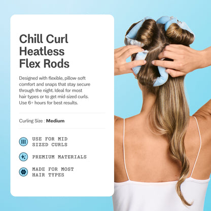 Chill Curl Heatless Styling Flex Rods for Medium Hair - 6 Count