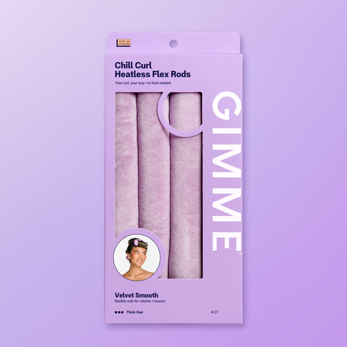 Chill Curl Heatless Styling Flex Rods for Thick Hair - 4 Count