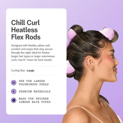 Chill Curl Heatless Styling Flex Rods for Thick Hair - 4 Count