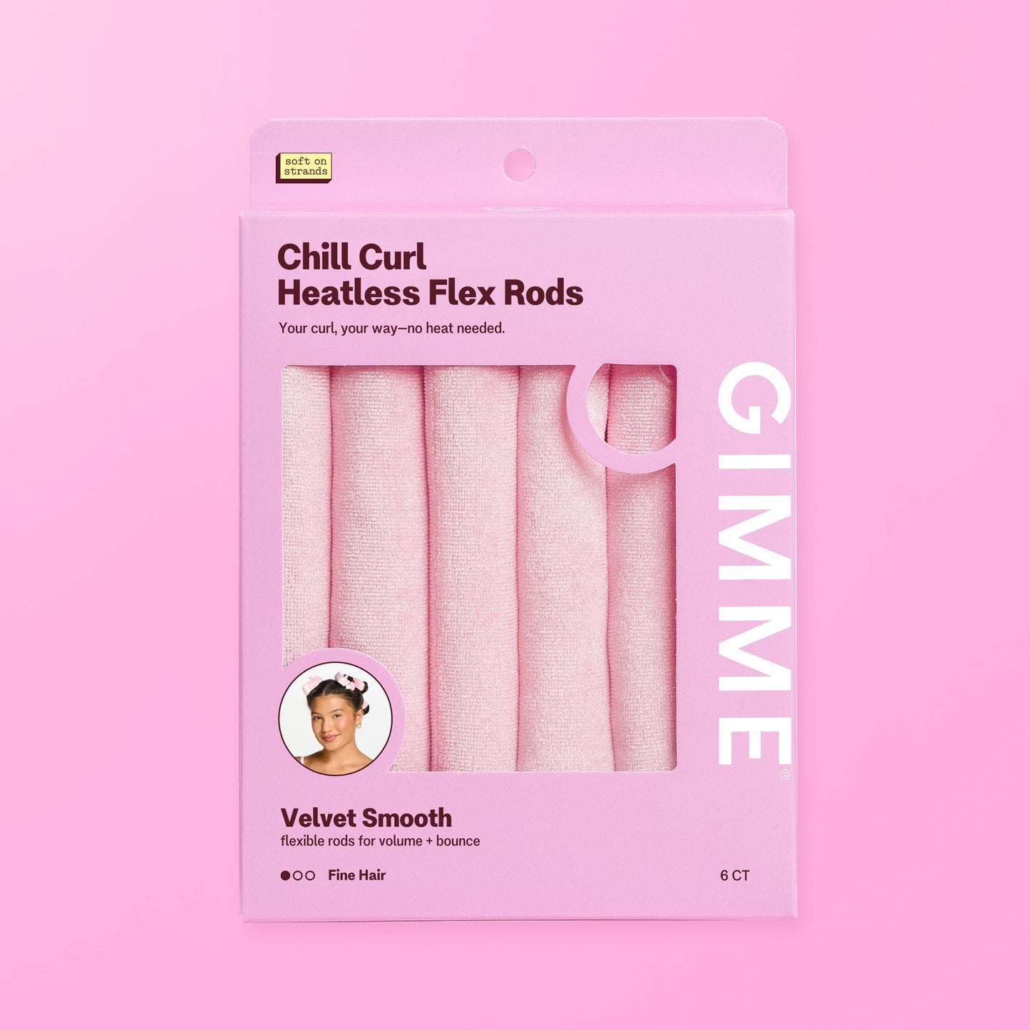 Chill Curl Heatless Styling Flex Rods for Fine Hair - 6 Count