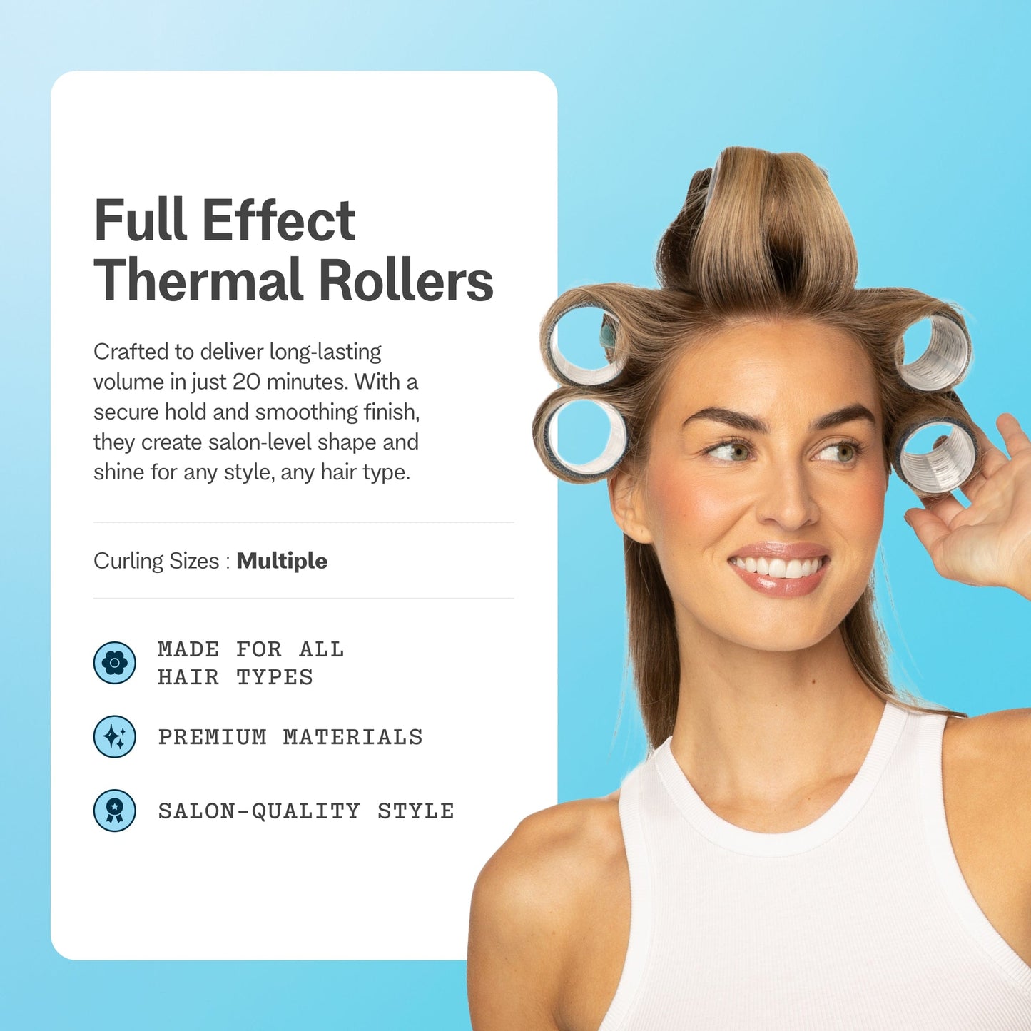 Full Effect Thermal Rollers For All Hair Types - 12 Count
