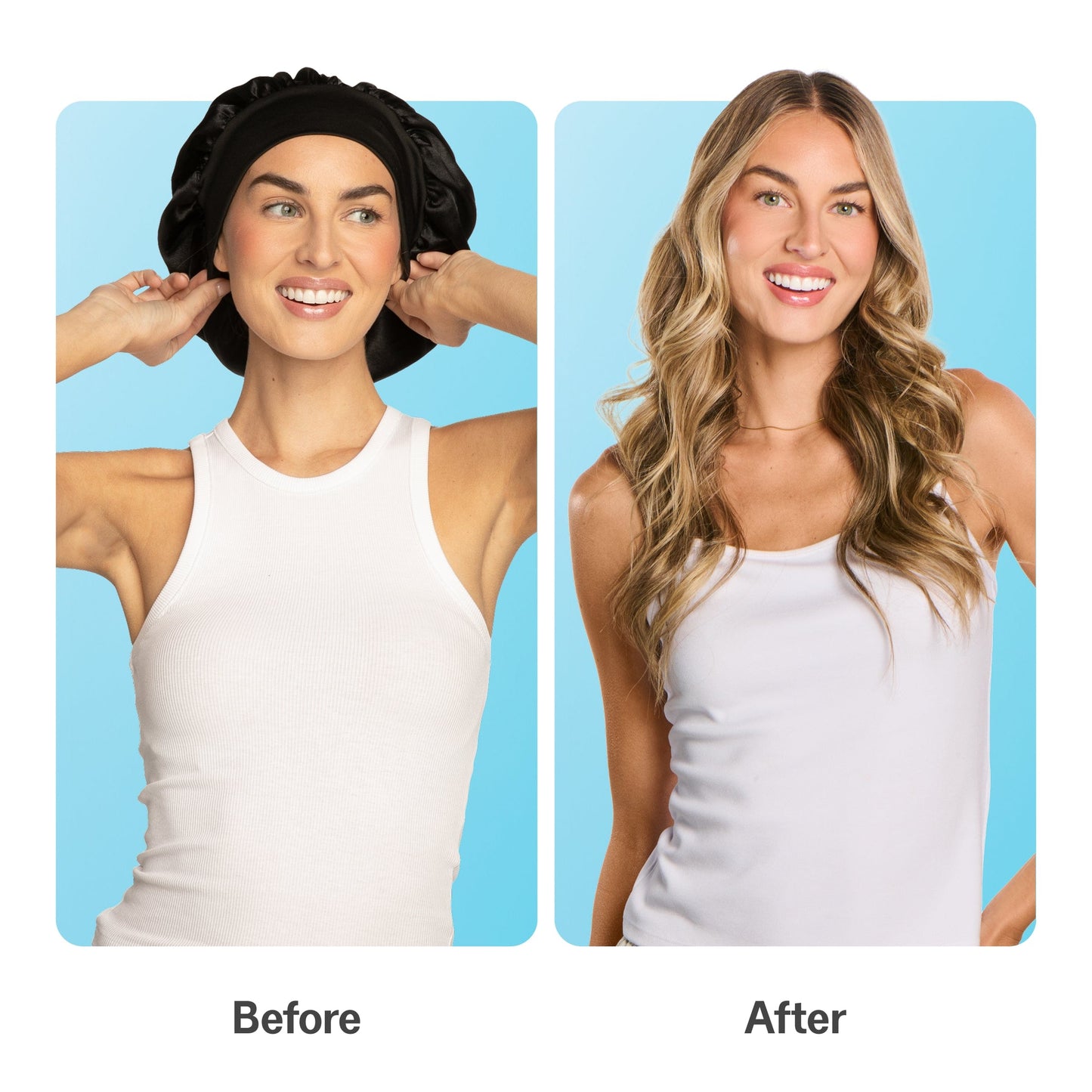 Sweet Dreams Satin Sleep Bonnet for Medium Hair - 1 Count, Black