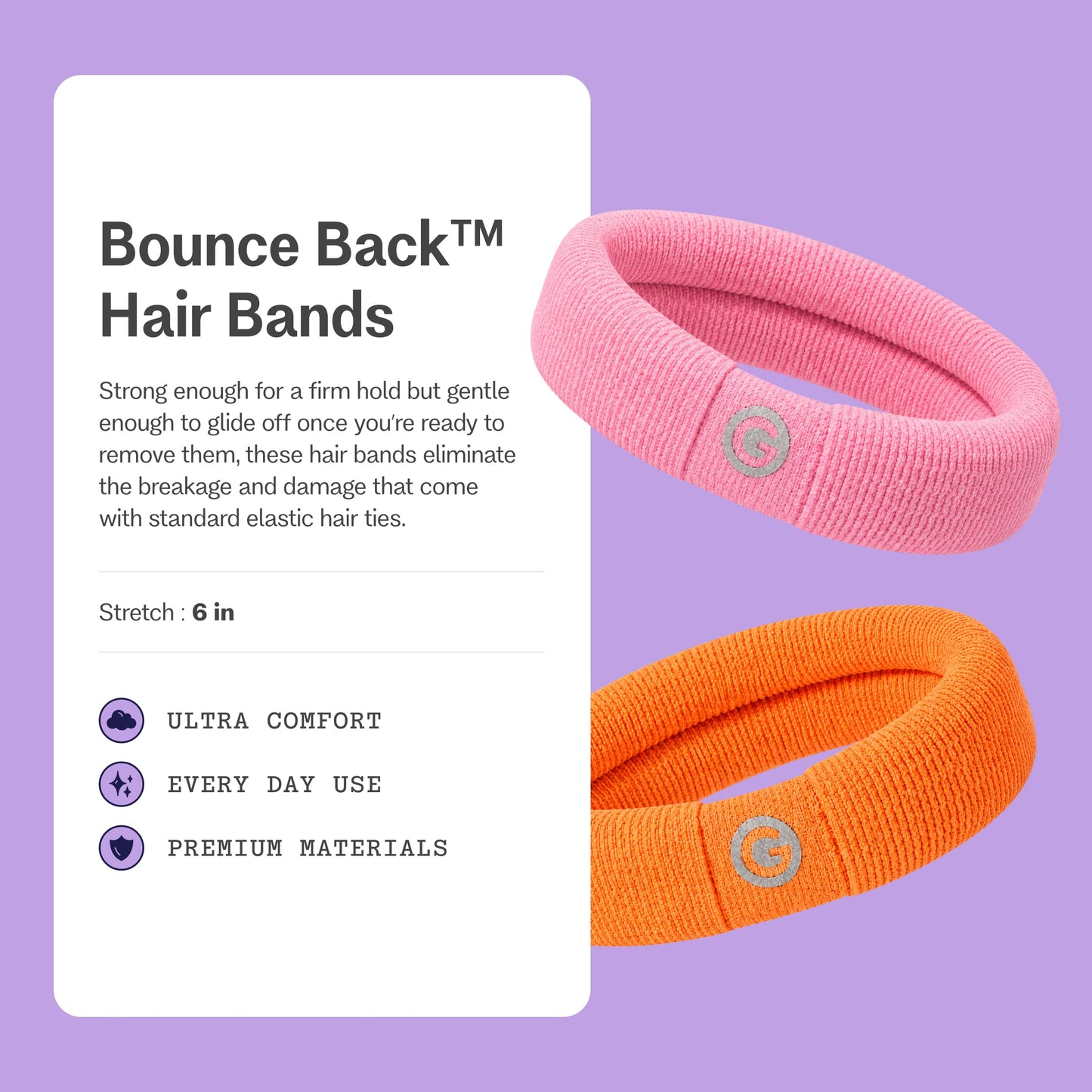 Bounce Back Hair Bands - Thick - Golden Hour