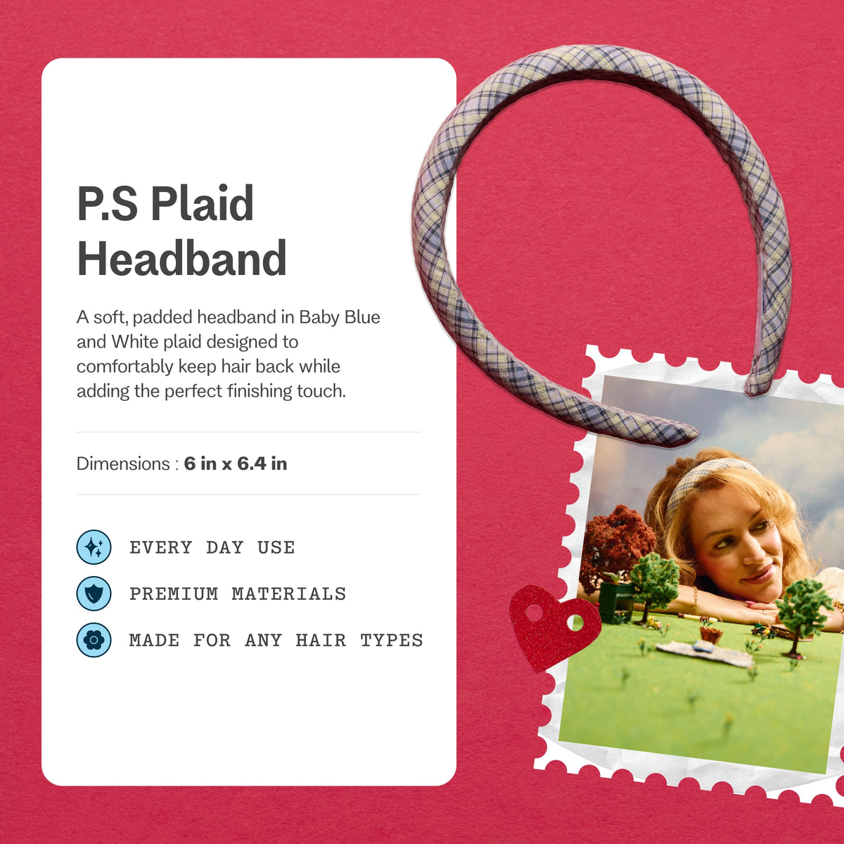 P.S. Plaid Headband by Gimme Beauty