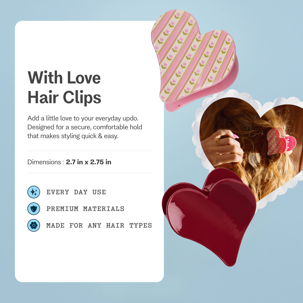 With Love Hair Clips by Gimme Beauty