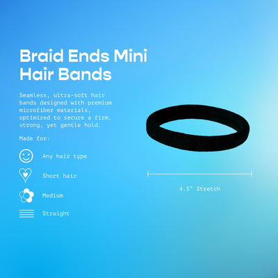 Braid Ends Mini Hair Bands 25ct