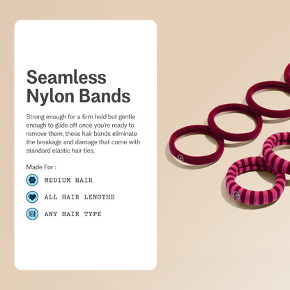 Seamless Nylon Bands in City Rouge & City Stripe