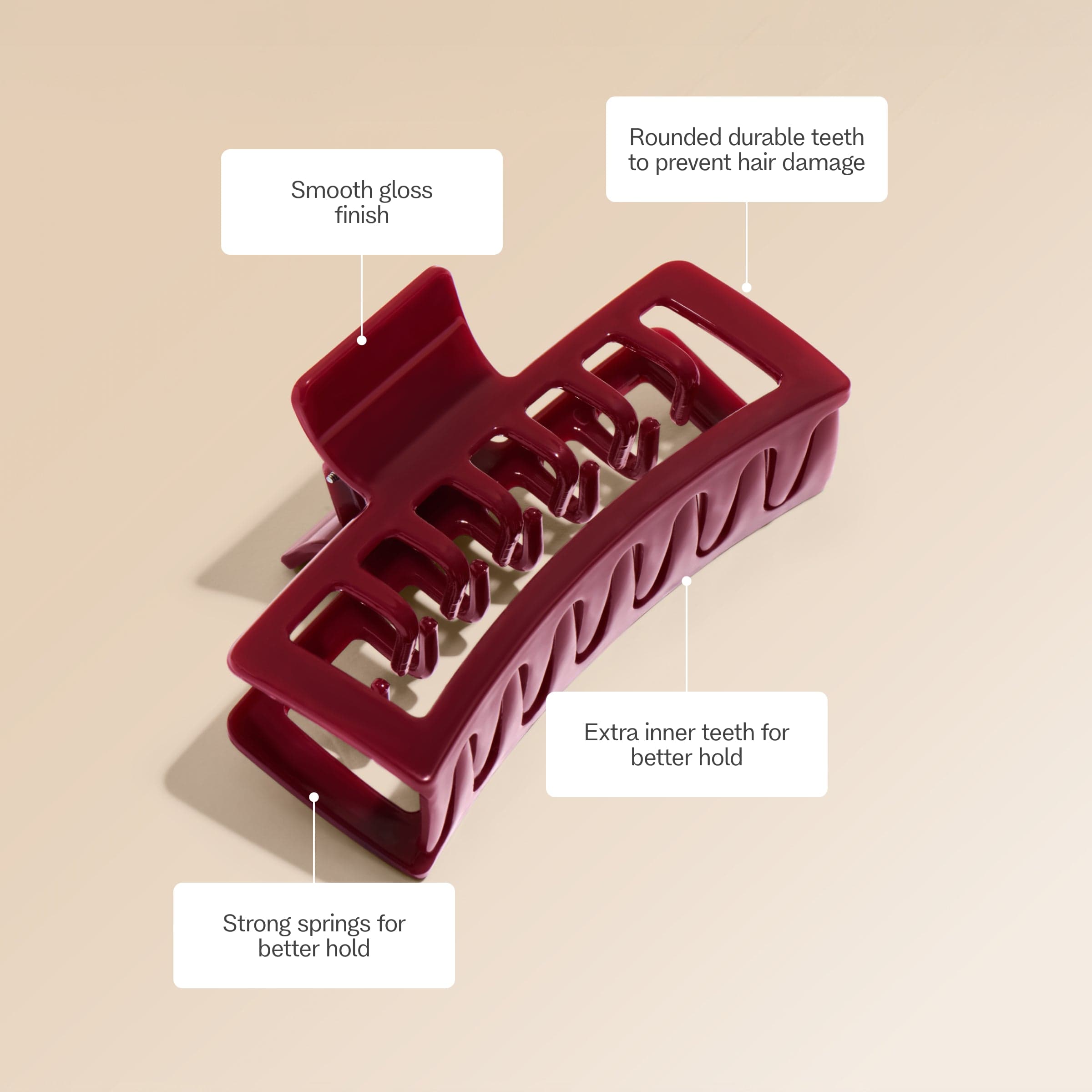 Double Teeth XL Claw Clip in City Rouge – GIMME Beauty