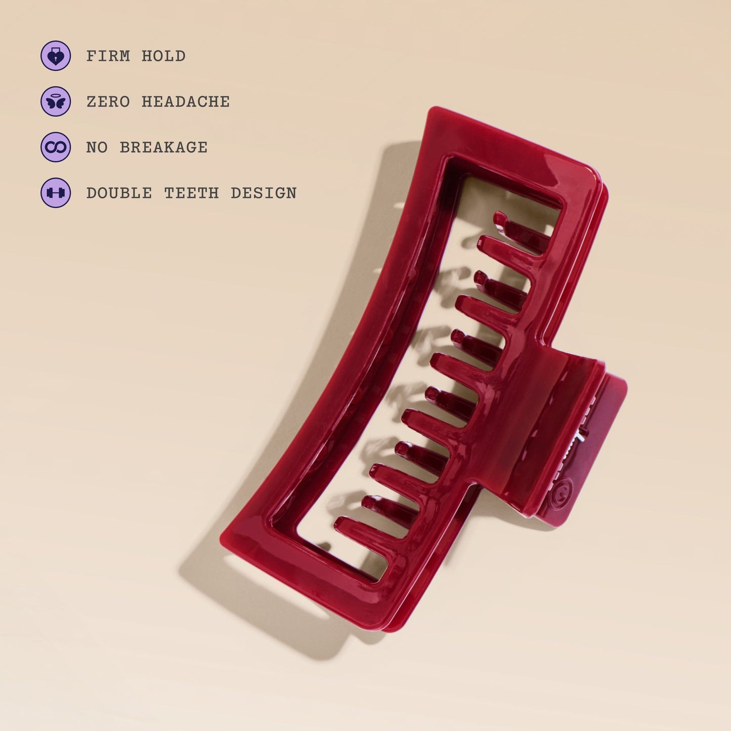 Double Teeth XL Claw Clip in City Rouge