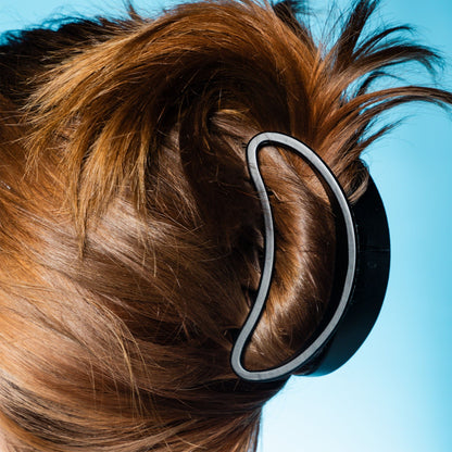 Minimal Oval Claw Clip Duo - Black & Tortoise