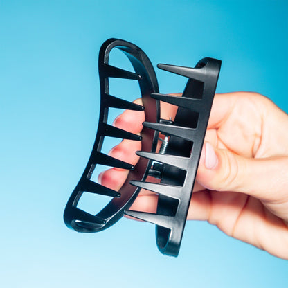 Minimal Oval Claw Clip Duo - Black & Tortoise